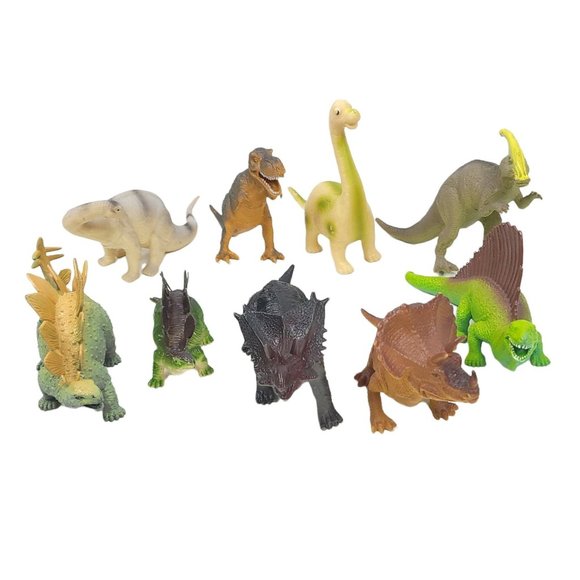 Dinosaur Toys Assorted Hard Plastic Dino Figures Pretend Play Lot Of 9 - Picture 2 of 12